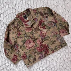 Vintage Floral Patterned Jacket Shacket
